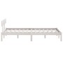 Estructura de cama madera maciza de pino blanco 135x190 cm de vidaXL, Camas y somieres - Ref: Foro24-810123, Precio: 134,16 €...