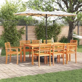 Conjunto de Comedor de Jardín 9 pcs Marrón en Mesas de jardín | Comprar online en Foru.es