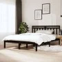 Estructura de cama de madera maciza de pino negro 140x190 cm de vidaXL, Camas y somieres - Ref: Foro24-3100573, Precio: 158,2...