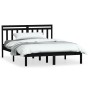 Estructura de cama de madera maciza de pino negro 140x190 cm de vidaXL, Camas y somieres - Ref: Foro24-3100573, Precio: 160,2...