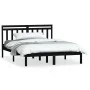 Estructura de cama de madera maciza de pino negro 140x190 cm de vidaXL, Camas y somieres - Ref: Foro24-3100573, Precio: 158,2...