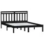 Estructura de cama de madera maciza de pino negro 140x190 cm de vidaXL, Camas y somieres - Ref: Foro24-3100573, Precio: 158,2...