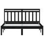 Estructura de cama de madera maciza de pino negro 140x190 cm de vidaXL, Camas y somieres - Ref: Foro24-3100573, Precio: 158,2...
