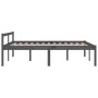 Cama para personas mayores madera maciza pino gris 150x200 cm de vidaXL, Camas y somieres - Ref: Foro24-810621, Precio: 126,4...