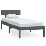Estructura de cama madera maciza pino individual gris 90x190cm de vidaXL, Camas y somieres - Ref: Foro24-810114, Precio: 79,9...