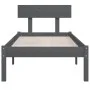 Estructura de cama madera maciza pino individual gris 90x190cm de vidaXL, Camas y somieres - Ref: Foro24-810114, Precio: 79,9...