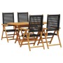 Conjunto de Comedor de Jardín 5 pcs Negro en Mesas de jardín | Comprar online en Foru.es