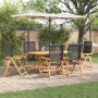 Conjunto de Comedor de Jardín 7 pcs Negro en Mesas de jardín | Comprar online en Foru.es