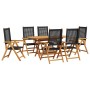 Conjunto de Comedor de Jardín 7 pcs Negro en Mesas de jardín | Comprar online en Foru.es