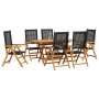 Conjunto de Comedor de Jardín 7 pcs Negro en Mesas de jardín | Comprar online en Foru.es