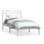 Estructura de cama madera maciza de pino blanco 90x200 cm de vidaXL, Camas y somieres - Ref: Foro24-3100575, Precio: 101,36 €...
