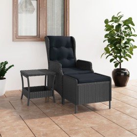 Set muebles jardín 2 pzas ratán sintético gris oscuro y cojines en Conjuntos de jardín | Comprar online en Foru.es