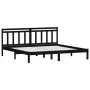 Solid black pine wood bed frame 200x200 cm by vidaXL, Beds and slatted bases - Ref: Foro24-3100613, Price: 153,57 €, Discount: %