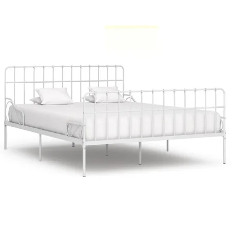 Estructura de cama con somier metal blanco 200x200 cm de vidaXL, Camas y somieres - Ref: Foro24-284607, Precio: 106,84 €, Des...