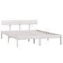 Estructura de cama de madera maciza de pino blanco 140x190 cm de vidaXL, Camas y somieres - Ref: Foro24-810128, Precio: 138,0...