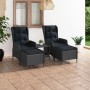 Set muebles jardín 3 pzas ratán sintético gris oscuro y cojines en Conjuntos de jardín | Comprar online en Foru.es