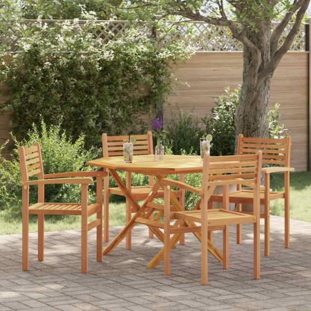 Silla 4 pcs Marrón 56 x 55 x 90.5 cm Madera de teca maciza en Sillas de jardín | Comprar online en Foru.es