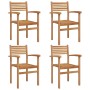 Silla 4 pcs Marrón 56 x 55 x 90.5 cm Madera de teca maciza en Sillas de jardín | Comprar online en Foru.es