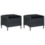 Set muebles jardín 3 pzas ratán sintético gris oscuro y cojines en Conjuntos de jardín | Comprar online en Foru.es