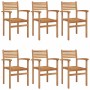 Silla 6 pcs Marrón 56 x 55 x 90.5 cm Madera de teca maciza en Sillas de jardín | Comprar online en Foru.es