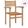 Silla 8 pcs Marrón 56 x 55 x 90.5 cm Madera de teca maciza en Sillas de jardín | Comprar online en Foru.es