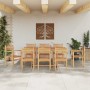 Silla 8 pcs Marrón 56 x 55 x 90.5 cm Madera de teca maciza en Sillas de jardín | Comprar online en Foru.es