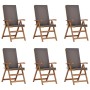 Silla de Jardín 6 pcs Marrón y gris 57 x 71.5 x 104 cm en Sillas de jardín | Comprar online en Foru.es