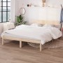 Estructura de cama madera maciza de pino 150x200 cm de vidaXL, Camas y somieres - Ref: Foro24-810152, Precio: 120,10 €, Descu...
