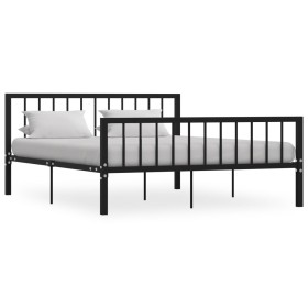 Estructura de cama de metal negro 160x200 cm de vidaXL, Camas y somieres - Ref: Foro24-284572, Precio: 142,49 €, Descuento: %