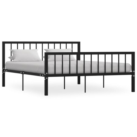 Estructura de cama de metal negro 160x200 cm de vidaXL, Camas y somieres - Ref: Foro24-284572, Precio: 142,49 €, Descuento: %