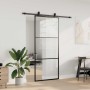 Puerta corredera con set herrajes negro 90x205 cm vidrio ESG en Puertas | Comprar online en Foru.es