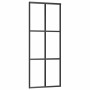 Puerta corredera con set herrajes negro 90x205 cm vidrio ESG en Puertas | Comprar online en Foru.es