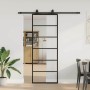 Puerta corredera con juego herrajes negro 76x205 cm ESG vidrio en Puertas | Comprar online en Foru.es