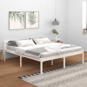 Cama para personas mayores madera maciza pino blanca 180x200 cm de vidaXL, Camas y somieres - Ref: Foro24-810630, Precio: 121...