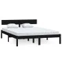 Solid black pine wood bed frame 140x200 cm by vidaXL, Beds and slatted bases - Ref: Foro24-810151, Price: 113,81 €, Discount: %