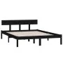 Solid black pine wood bed frame 140x200 cm by vidaXL, Beds and slatted bases - Ref: Foro24-810151, Price: 113,81 €, Discount: %