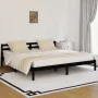 Estructura de cama madera maciza de pino negro 200x200 cm de vidaXL, Camas y somieres - Ref: Foro24-810454, Precio: 104,13 €,...