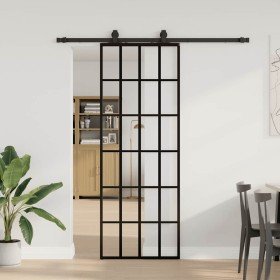 Puerta corredera con juego herrajes negro 76x205 cm ESG vidrio en Puertas | Comprar online en Foru.es