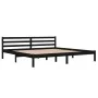 Estructura de cama madera maciza de pino negro 200x200 cm de vidaXL, Camas y somieres - Ref: Foro24-810454, Precio: 104,13 €,...