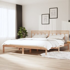 Estructura de cama de madera maciza de pino 200x200 cm de vidaXL, Camas y somieres - Ref: Foro24-3100609, Precio: 124,12 €, D...