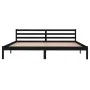 Estructura de cama madera maciza de pino negro 200x200 cm de vidaXL, Camas y somieres - Ref: Foro24-810454, Precio: 104,13 €,...