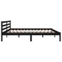 Estructura de cama madera maciza de pino negro 200x200 cm de vidaXL, Camas y somieres - Ref: Foro24-810454, Precio: 128,21 €,...
