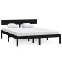 Estructura de cama de madera maciza de pino negra 160x200 cm de vidaXL, Camas y somieres - Ref: Foro24-810161, Precio: 149,29...