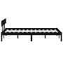 Estructura de cama de madera maciza de pino negra 160x200 cm de vidaXL, Camas y somieres - Ref: Foro24-810161, Precio: 149,29...