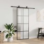 Puerta corredera con set herrajes negro 90x205 cm vidrio ESG en Puertas | Comprar online en Foru.es
