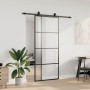 Puerta corredera con set herrajes negro 90x205 cm vidrio ESG en Puertas | Comprar online en Foru.es