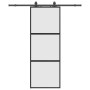 Puerta corredera con herrajes negro 76x205 cm vidrio templado en Puertas | Comprar online en Foru.es