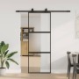 Puerta corredera con herrajes negro 76x205 cm vidrio templado en Puertas | Comprar online en Foru.es