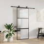 Puerta corredera con herrajes negro 90x205 cm vidrio templado en Puertas | Comprar online en Foru.es
