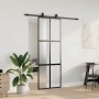 Puerta corredera con herrajes negro 76x205 cm vidrio templado en Puertas | Comprar online en Foru.es